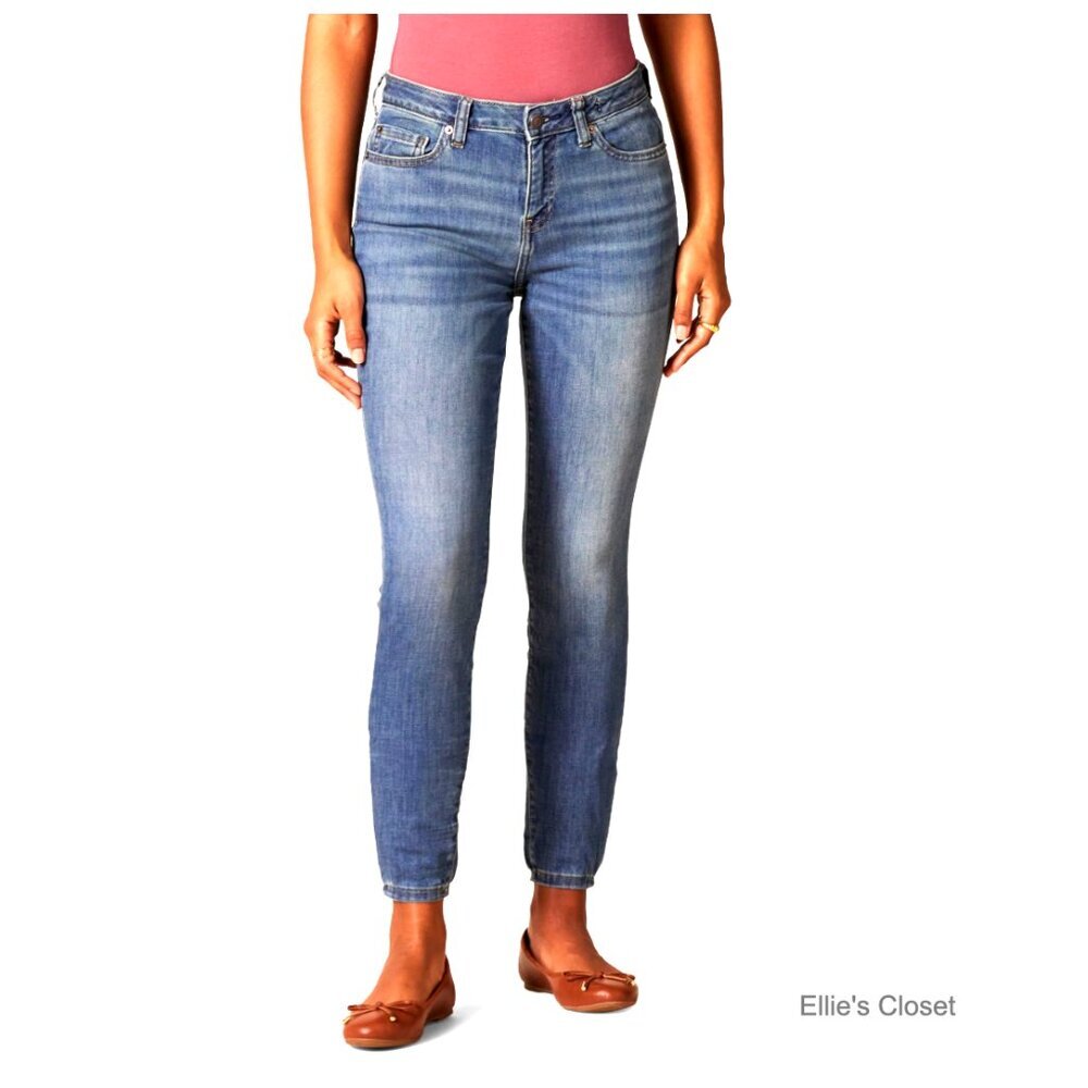 Mid Rise Curvy Skinny Jeans with High Stretch Denim